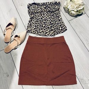 Burgundy Rose Mini Skirt